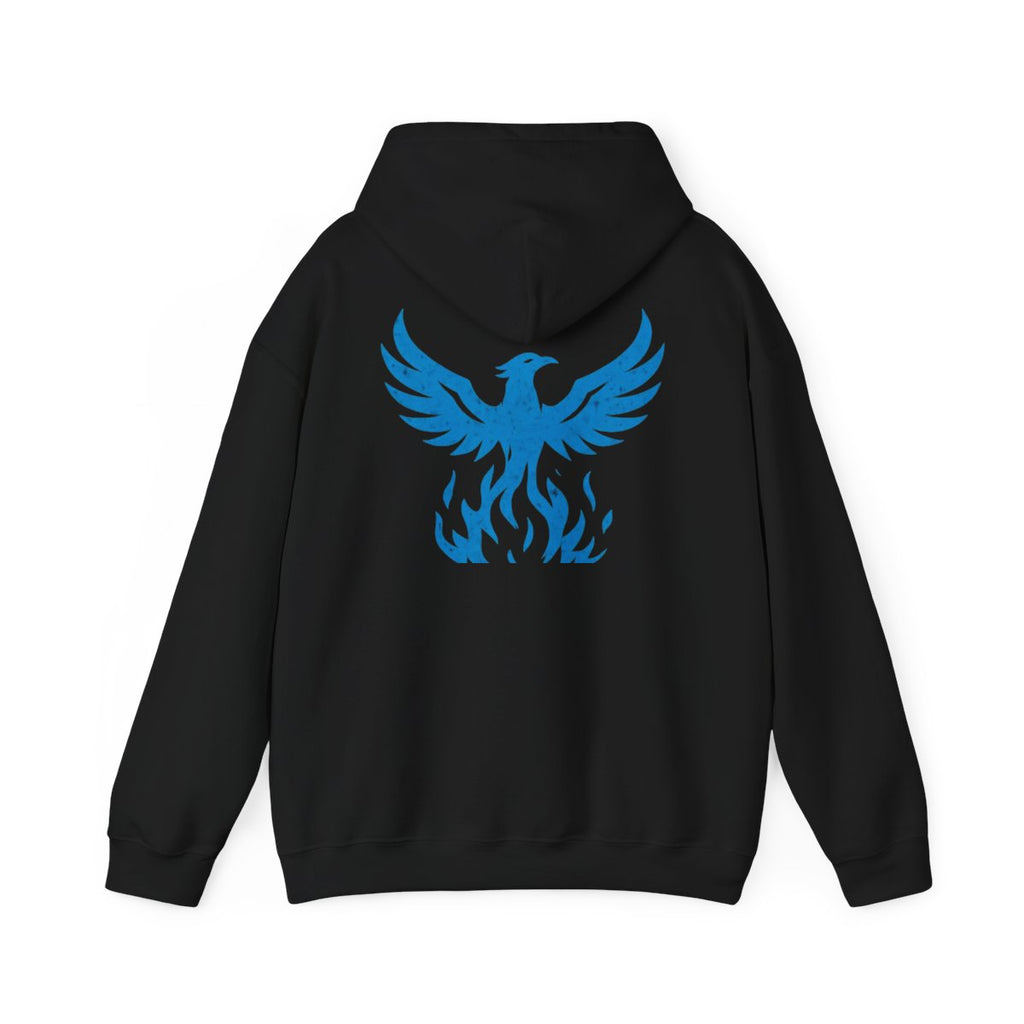Blue lettered REBORN hoodie