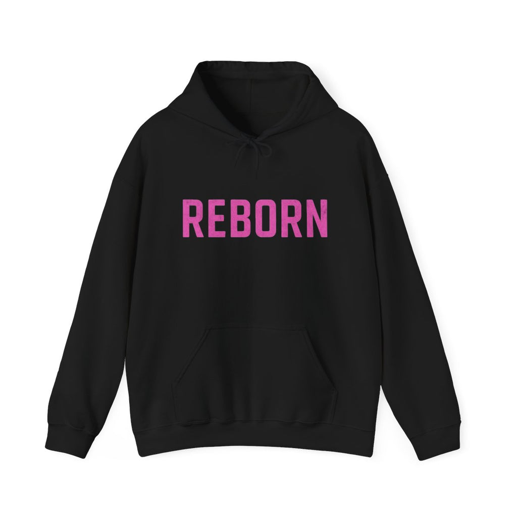 Pink lettered REBORN hoodie
