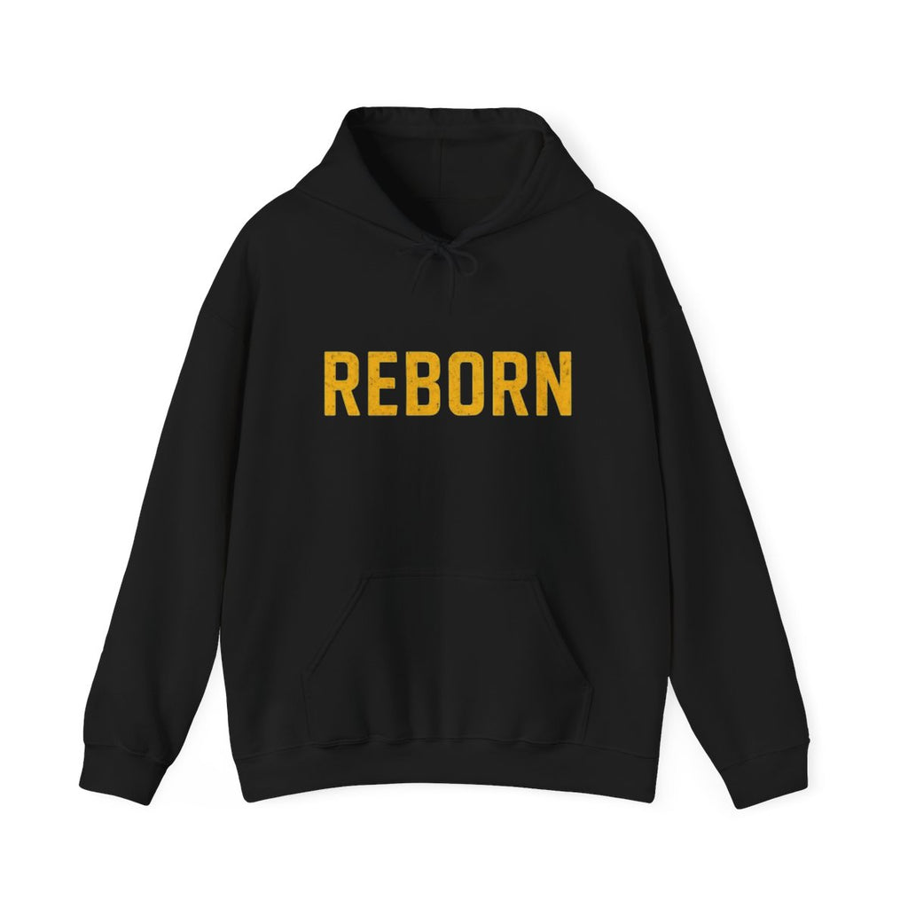 Yellow lettered REBORN hoodie