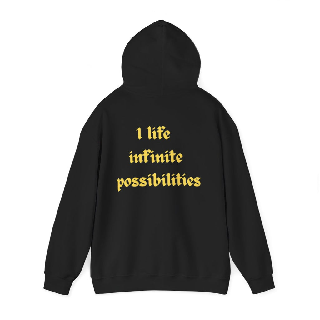 Yellow Lettered One Life Infinite Possibilities Hoodie